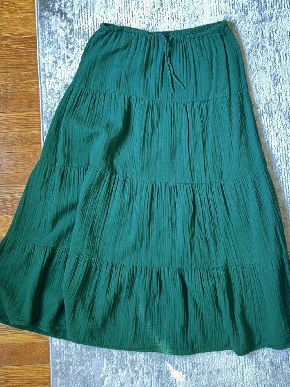 Gap Gauze Tiered Maxi Skirt Rainforest Green size Medium - Picture 3 of 4